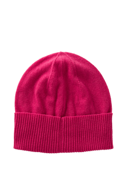 Benetton Knitted Pure Wool Beanie Hat - view 2, Cyclamen