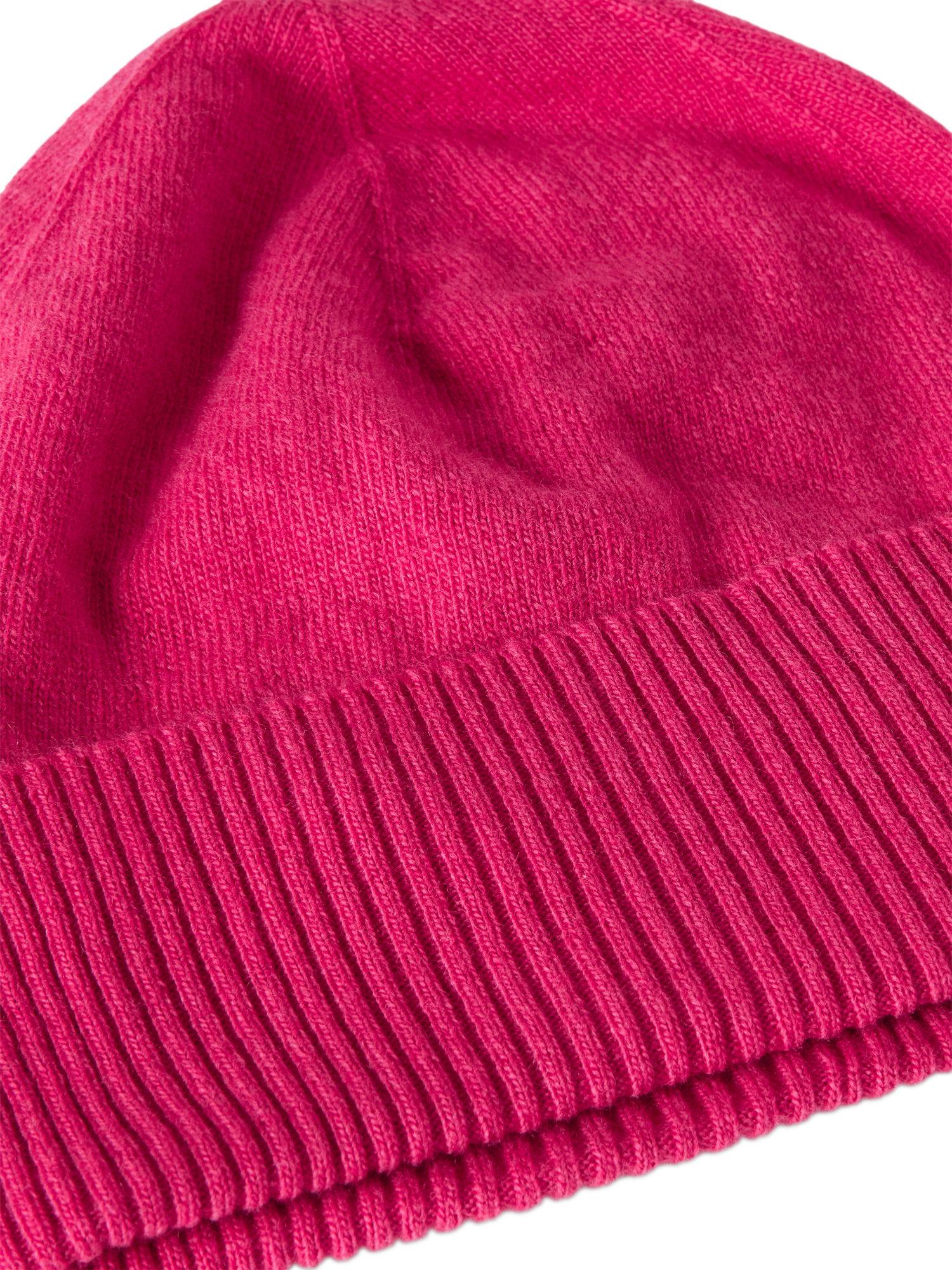 Product image 3 of 3, which shows Benetton Knitted Pure Wool Beanie Hat, Cyclamen, One Size