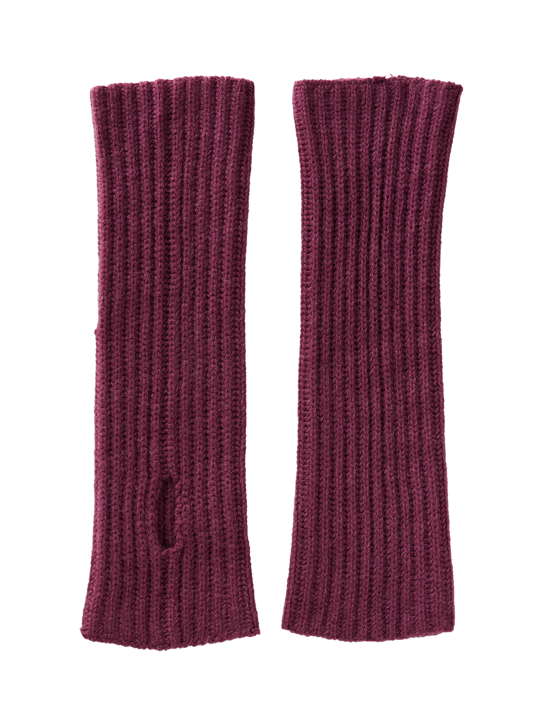 Product image 1 of 3, which shows Benetton Cuff Wool Rich Arm Warmers, Plum, One Size