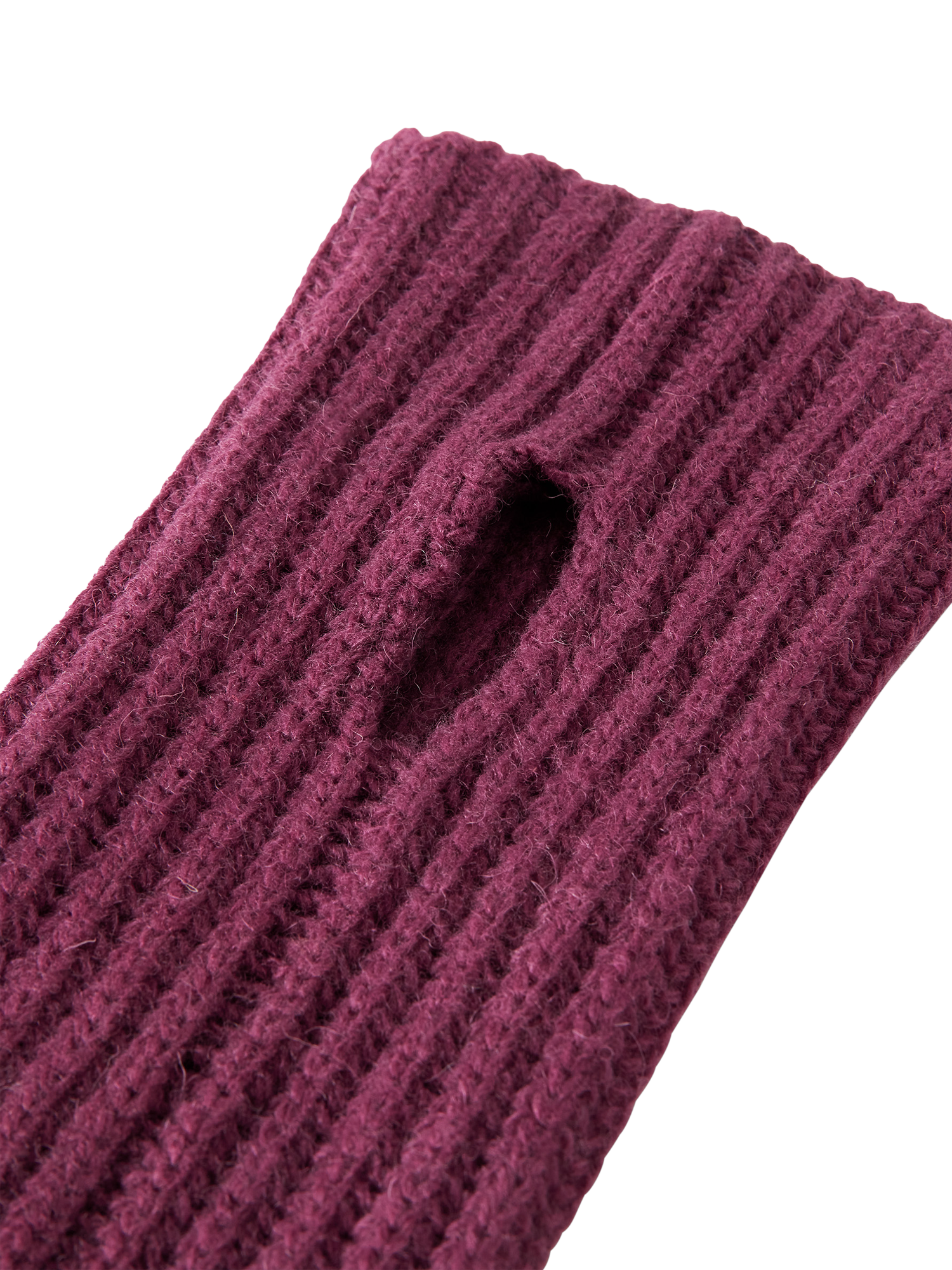 Product image 2 of 3, which shows Benetton Cuff Wool Rich Arm Warmers, Plum, One Size