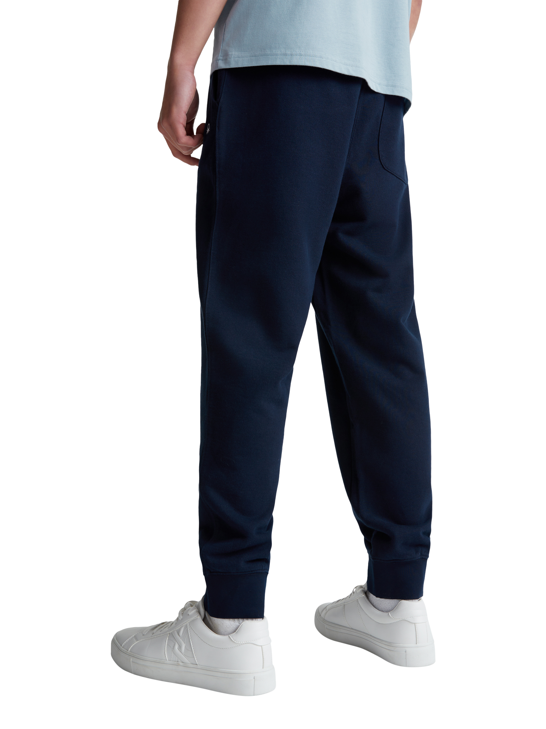 Product image 2 of 3, which shows Benetton Cotton Fleece Joggers, Blue, S