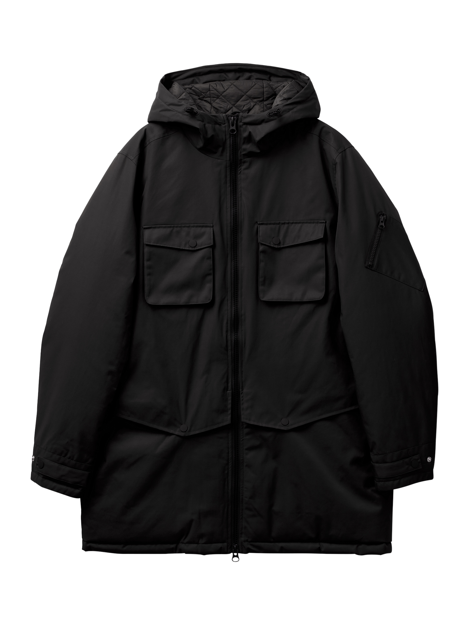 Product image 4 of 6, which shows Benetton Hooded Parka Jacket, Black, XL