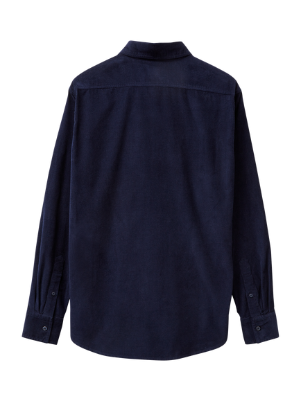 Benetton Cotton Corduroy Button Down Shirt - view 2, Midnight Blue