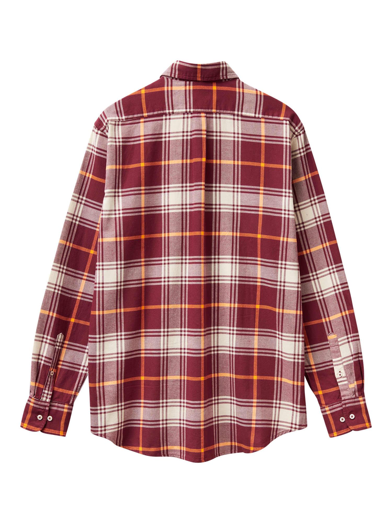 Product image 2 of 3, which shows Benetton Cotton Check Button Down Shirt, Dark Red/White, XXL