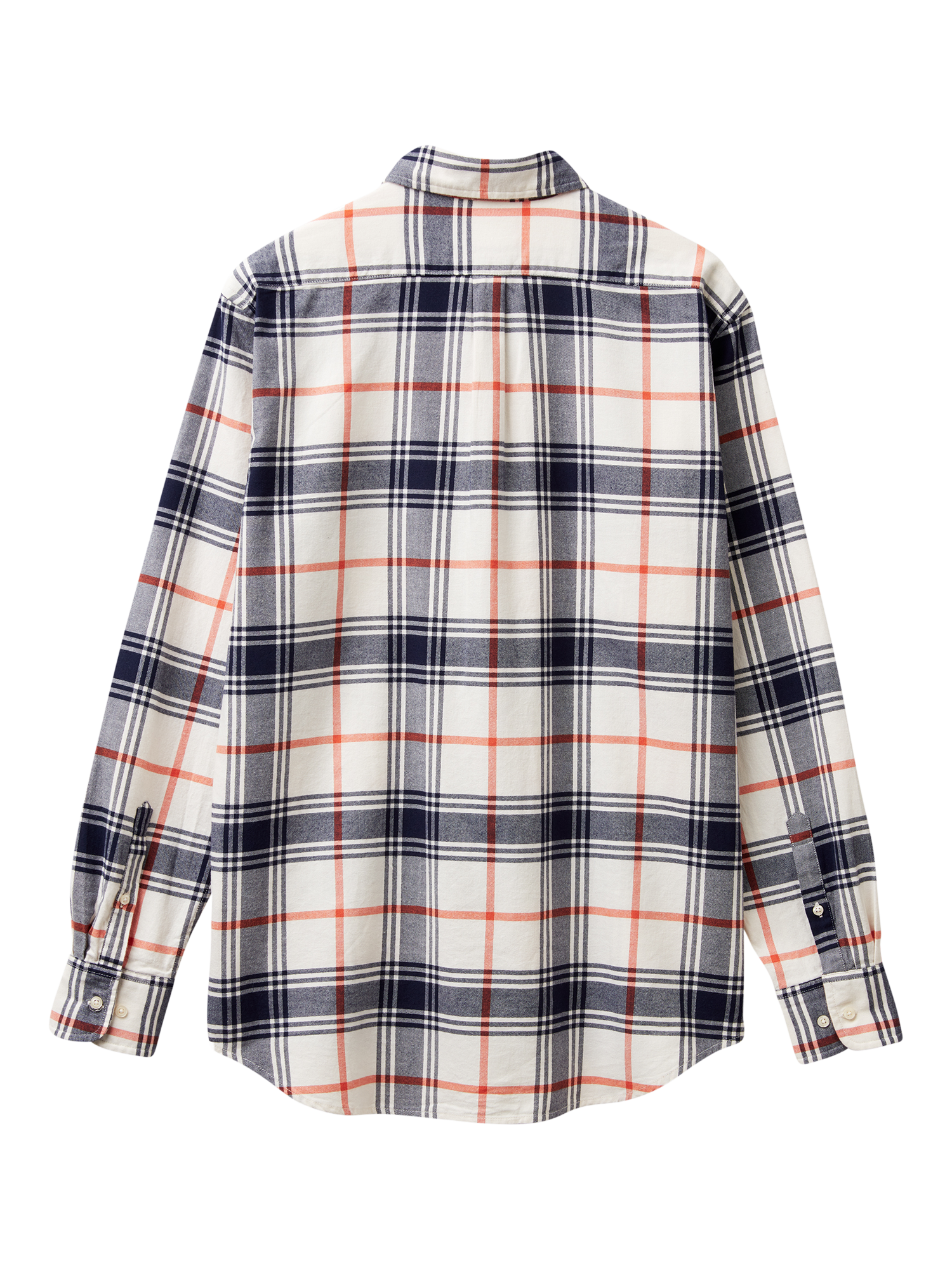 Product image 2 of 3, which shows Benetton Cotton Check Button Down Shirt, White/Multi, XXL