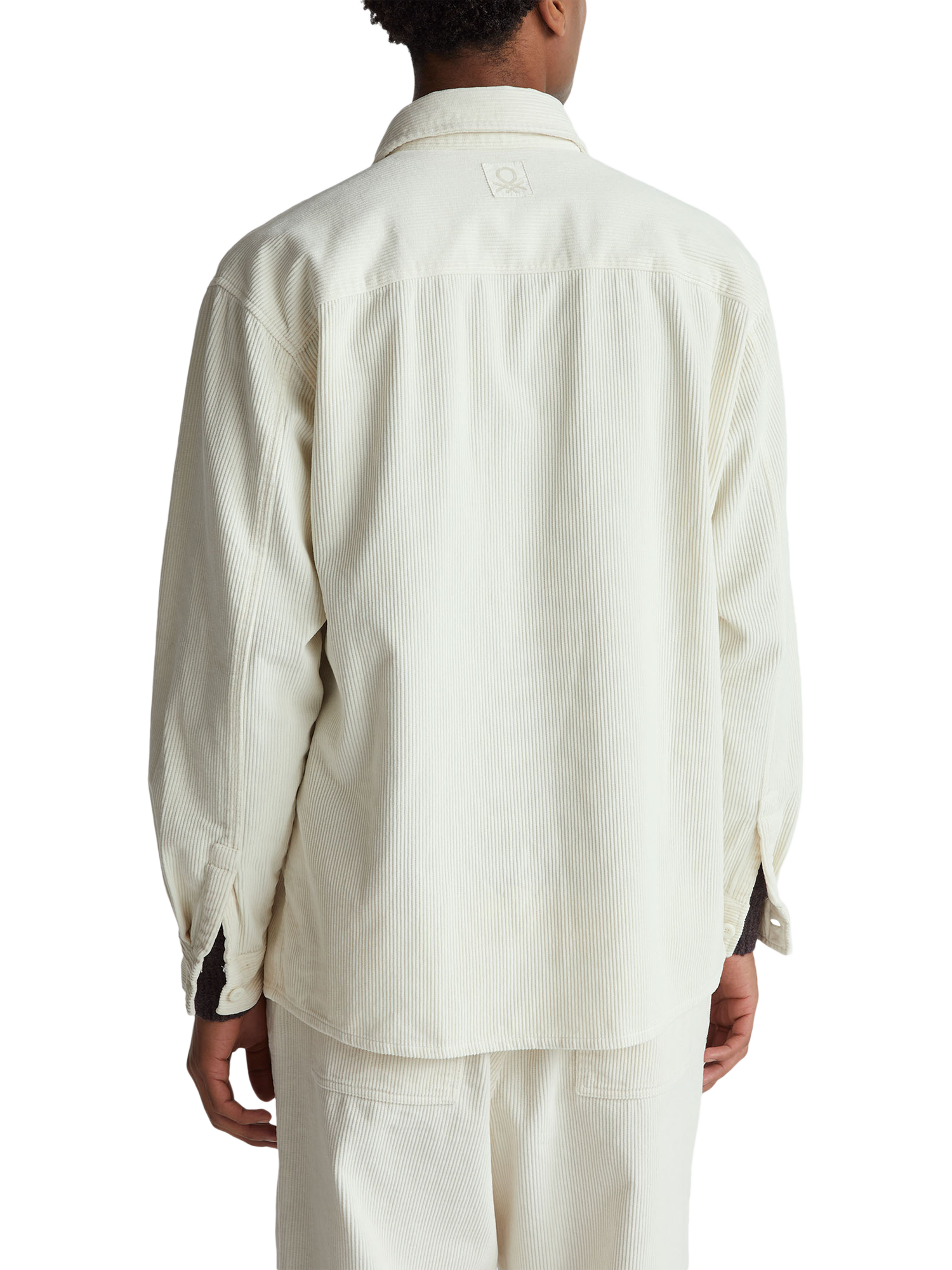 Product image 2 of 6, which shows Benetton Cotton Corduroy Overshirt, White, S