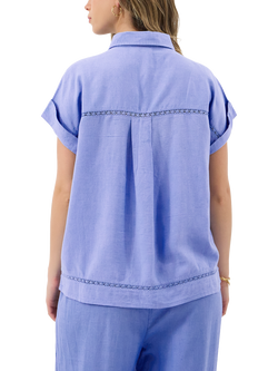 Accessorise Trim Boxy Shirt - view 2, Light Blue