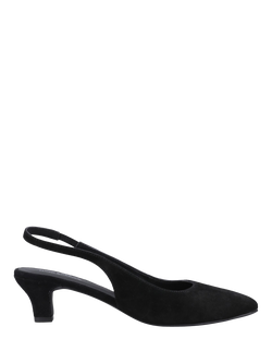 Hush Puppies Nahla Slingback Suede Court Shoes, Black