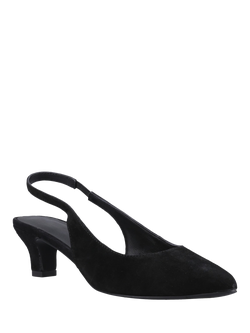 Hush Puppies Nahla Slingback Suede Court Shoes - view 2, Black