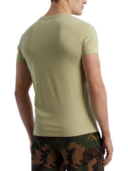 Ralph Lauren Cotton Slim Fit Crew Neck Underwear T-Shirt, Pack of 3, Brown,green,cream - view 2, Brown,green,cream