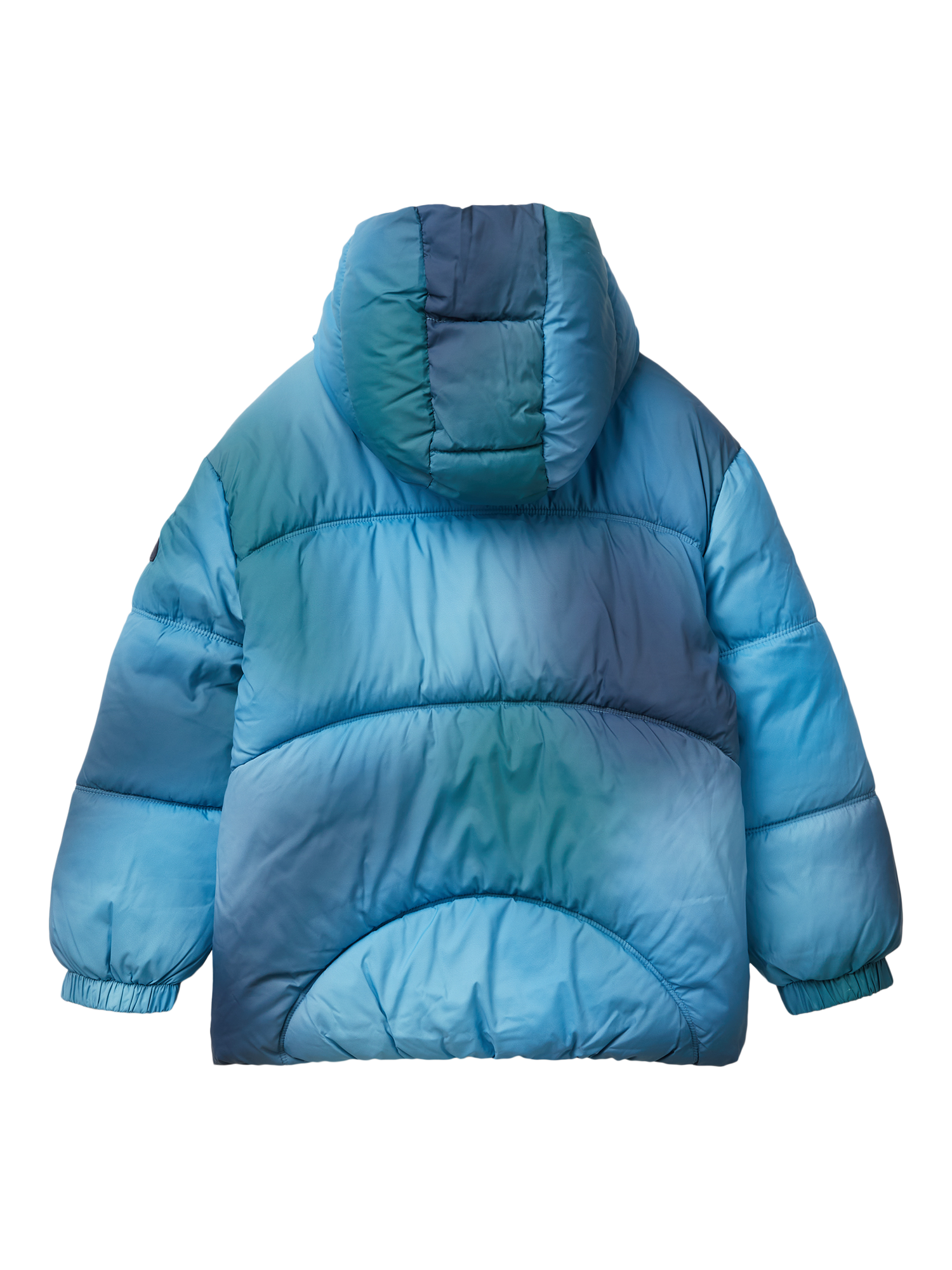 Product image 2 of 3, which shows Benetton Kids' Eco-Feather Down Jacket, Blue, 6-7 years
