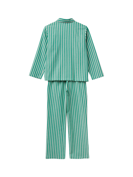 Benetton X Stranger Things Kids' Striped Pyjama Set, Green - view 2, Green