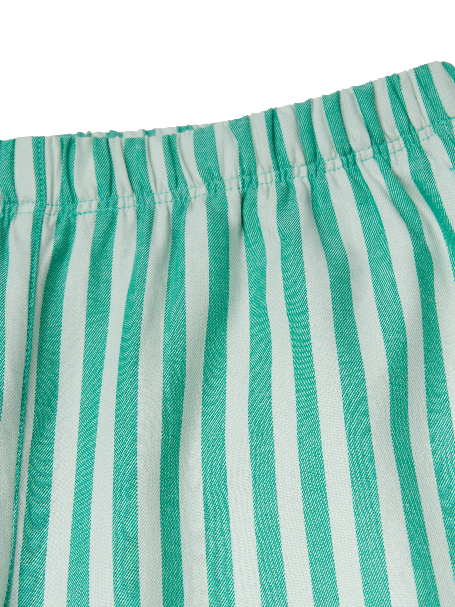 Product image 3 of 11, which shows Benetton X Stranger Things Kids' Striped Pyjama Set, Green, 6-7 years