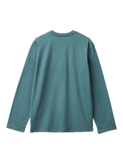 Benetton Kids' Cotton Logo Graphic Long Sleeve T-Shirt, Grey - view 2, Grey