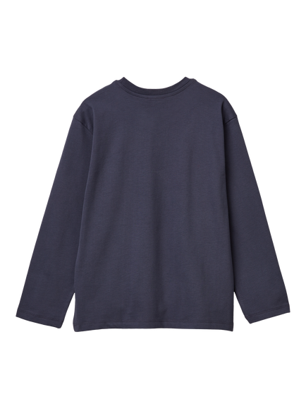 Benetton Kids' Cotton Graphic Long Sleeve T-Shirt, Navy - view 2, Navy