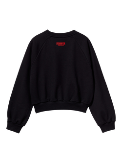 Benetton Kids' Cotton Logo Graphic Crew Neck Sweatshirt, Black - view 2, Black