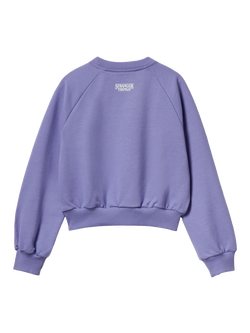 Benetton Kids' Cotton Logo Crew Neck Sweatshirt, Blue - view 2, Blue