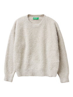 Benetton Kids' Crew Neck Jumper, White, White