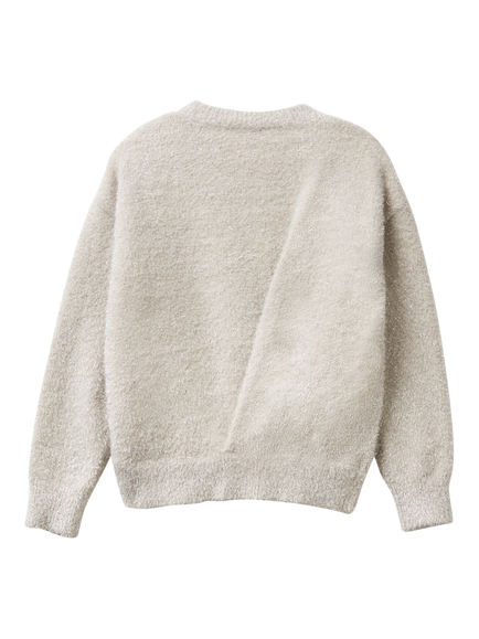 Benetton Kids' Crew Neck Jumper, White - view 2, White