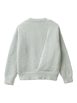 Benetton Kids' Crew Neck Jumper, White - view 2, Green