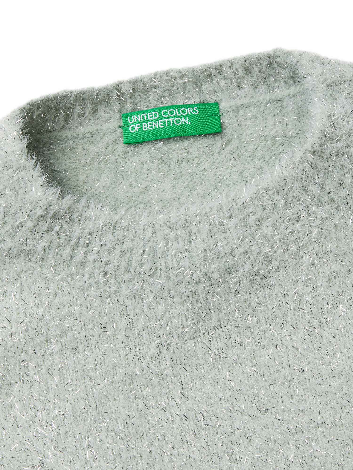 Product image 3 of 3, which shows Benetton Kids' Crew Neck Jumper, Green, 6-7 years