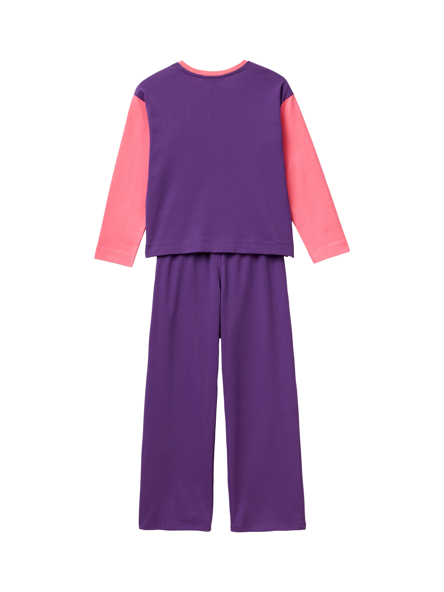 Product image 2 of 3, which shows Benetton X Stranger Things Kids' Pyjama Set, Violet/Pink, 6-7 years
