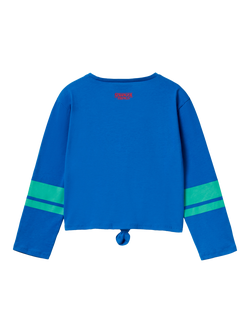 Benetton X Stranger Things Welcome To Hawkins Long Sleeve T-Shirt, Cobalt/Multi - view 2, Cobalt/Multi