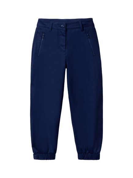 Benetton Kids' Cotton Blend Cropped Trousers, Violet, Violet