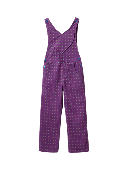 Benetton Kids' Floral Detailed Dungarees, Violet, Violet