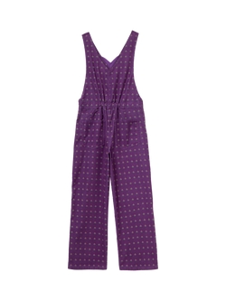 Benetton Kids' Floral Detailed Dungarees, Violet - view 2, Violet