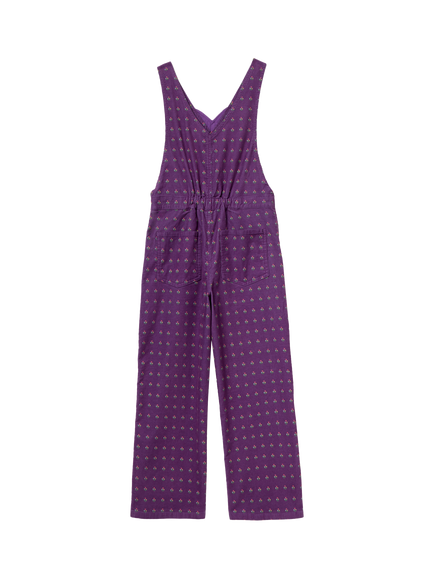 Benetton Kids' Floral Detailed Dungarees, Violet - view 2, Violet