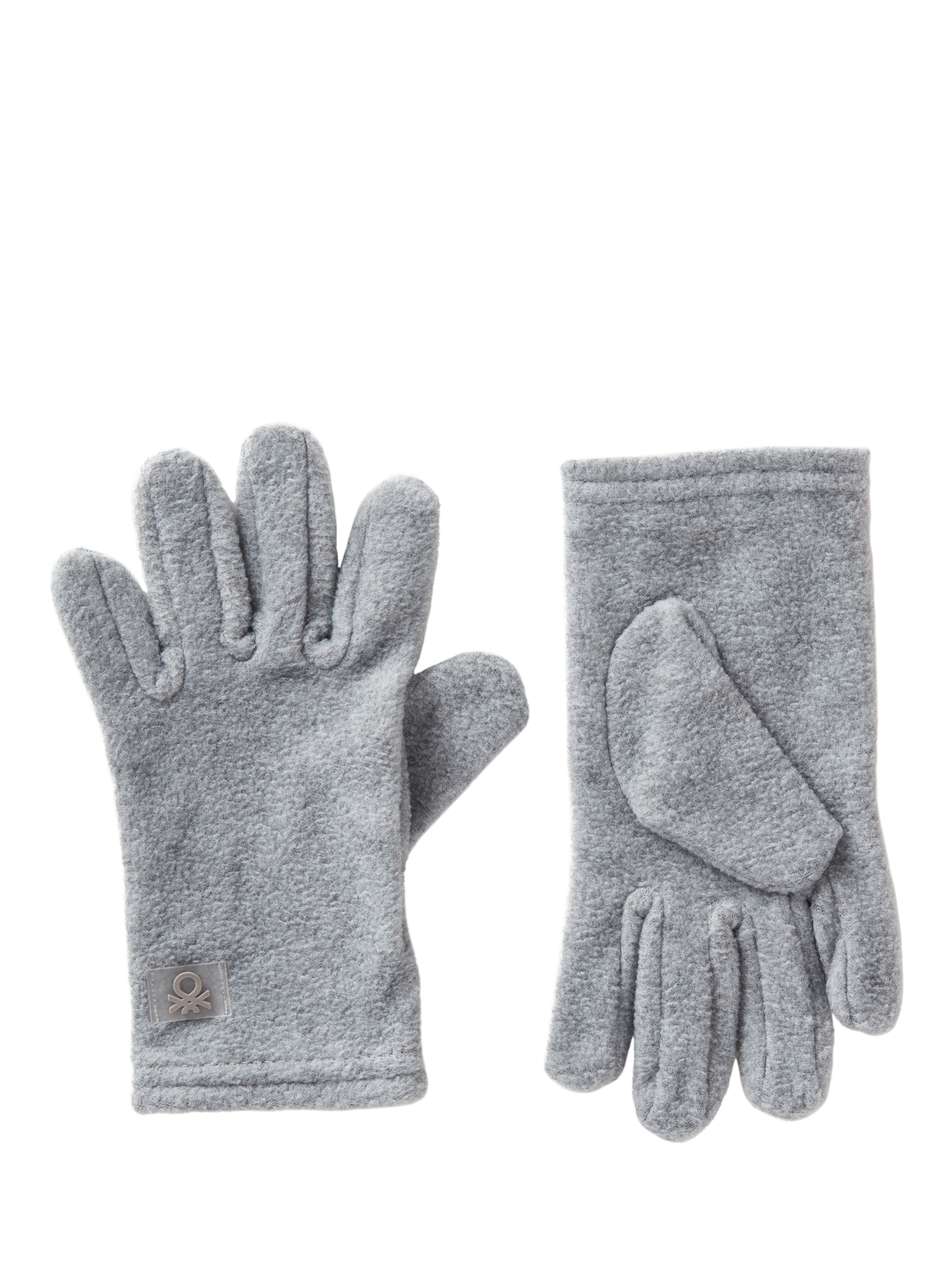 Product image 1 of 3, which shows Benetton Kids' Fleece Gloves, Grey, 6-7 years