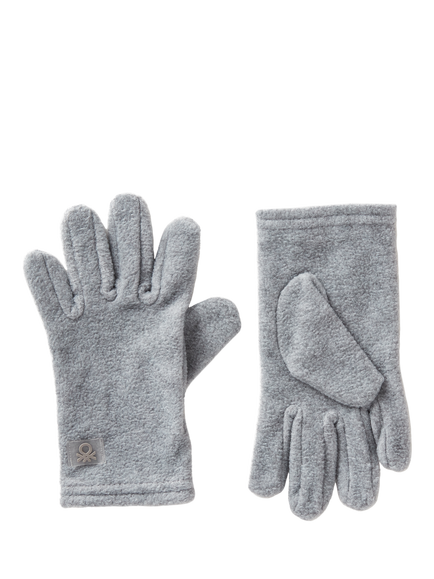 Benetton Kids' Fleece Gloves, Grey, Grey