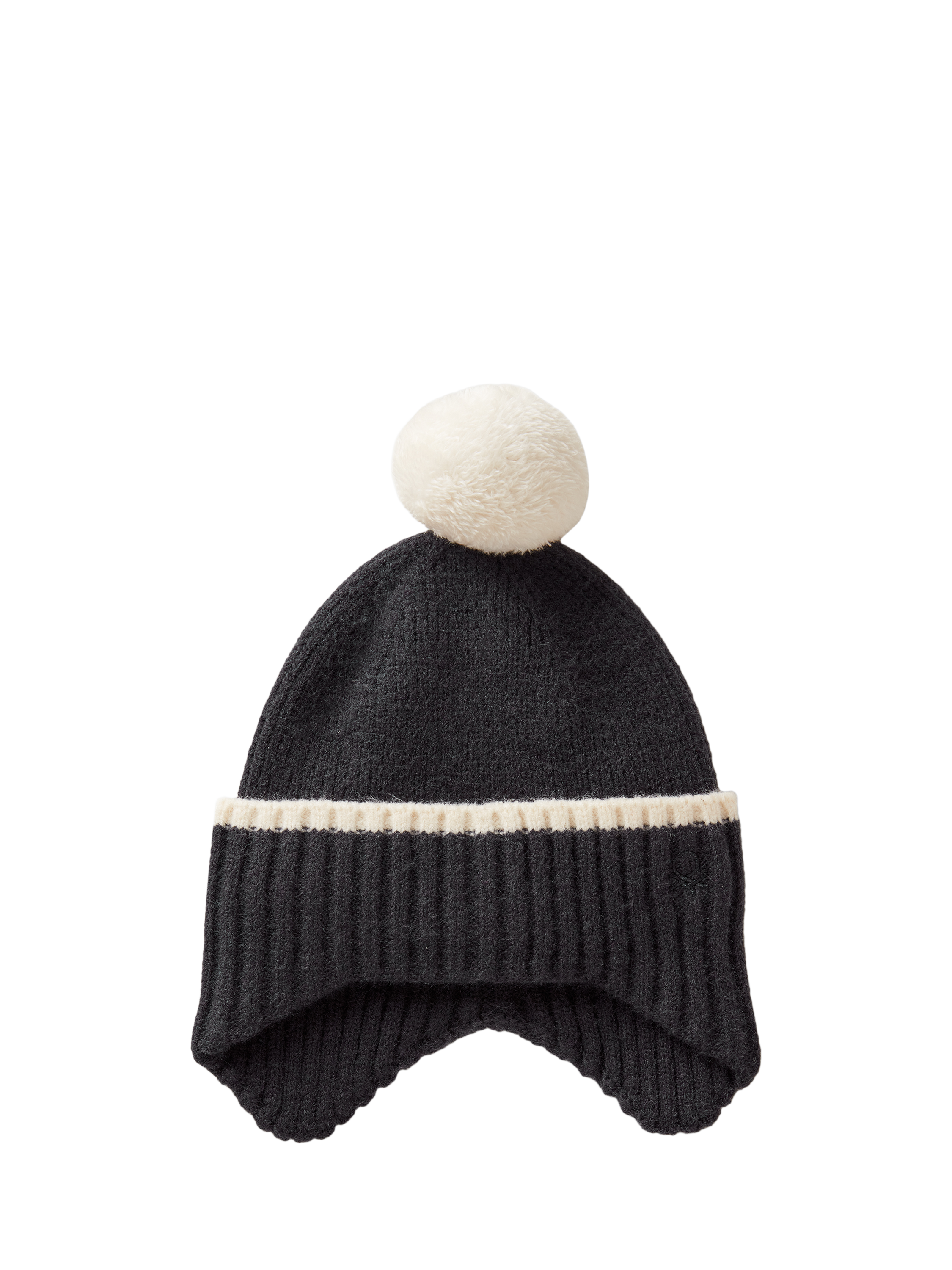 Product image 1 of 3, which shows Benetton Kids' Ribbed Knit Beanie, Blue, 3-4 years