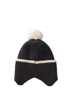 Benetton Kids' Ribbed Knit Beanie, Blue - view 2, Blue