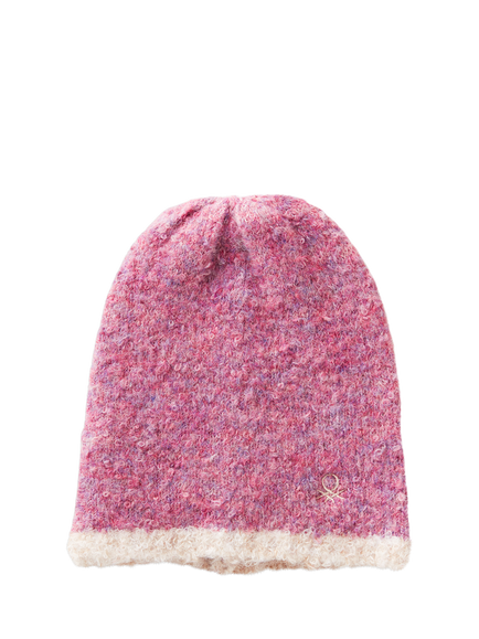 Benetton Kids' Wool Blend Beanie, Pink, Pink