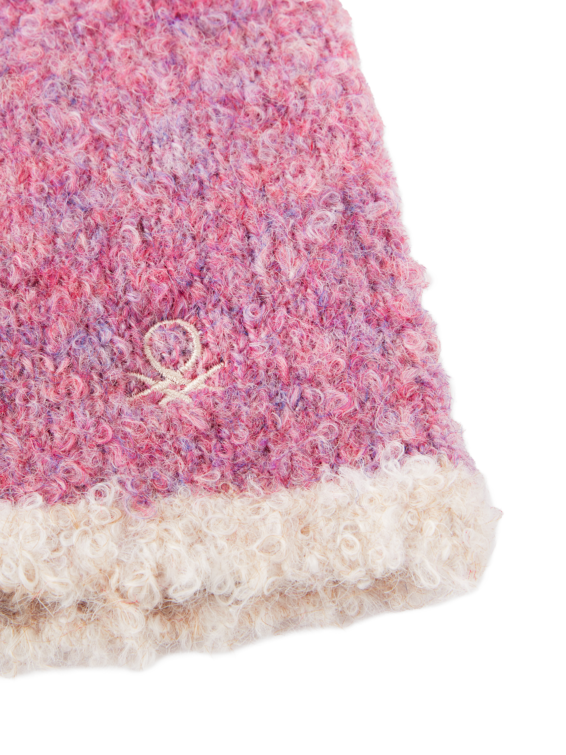 Product image 3 of 3, which shows Benetton Kids' Wool Blend Beanie, Pink, 7-8 years