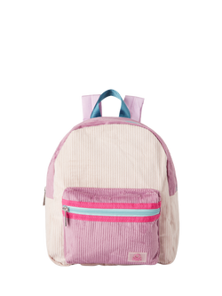 Benetton Kids' Corduroy Velvet Striped Backpack, Multi, Multi