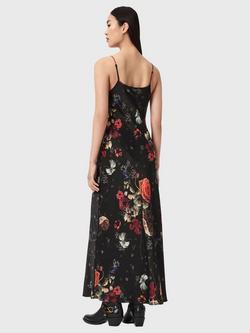 AllSaints Bryony Floral Maxi Dress, Black Black - view 2, Black Black