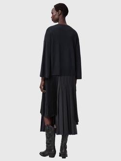 AllSaints Lucille Jacket Pleated Dress, Carbon Blue - view 2, Carbon Blue