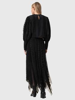 AllSaints Vashtie Embroidered Maxi Skirt - view 2, Black