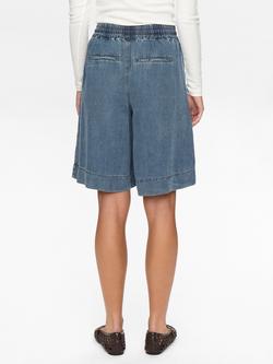 Numph Elida Wide Leg Denim Shorts, Slate Blue - view 2, Slate Blue