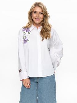 Numph Flory Floral Shirt, White/Multi, White/Multi