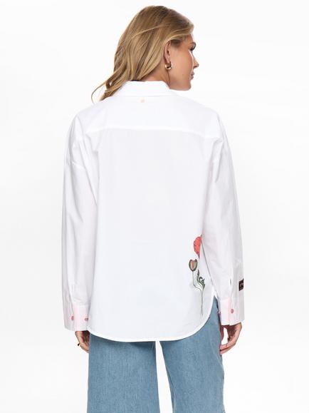 Numph Flory Floral Shirt, White/Multi - view 2, White/Multi