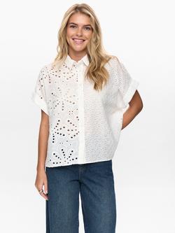 Numph Palma Broderie Anglaise Shirt, White, White