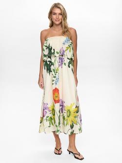 Numph Belisa Floral Maxi Dress, White/Multi, White/Multi