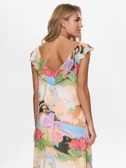 Numph Shailyn Floral Ruffle Maxi Dress, Multi - view 2, Multi