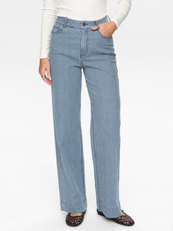 Numph Erina Stripe Trousers, Blue, Blue