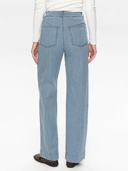 Numph Erina Stripe Trousers, Blue - view 2, Blue