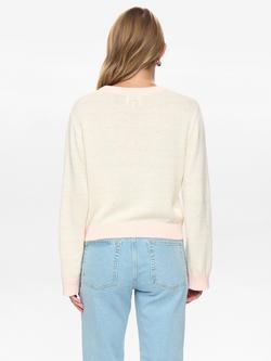 Numph Happy Smile Jumper, Cream/Red - view 2, Cream/Red